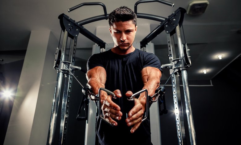 Man on a functional trainer