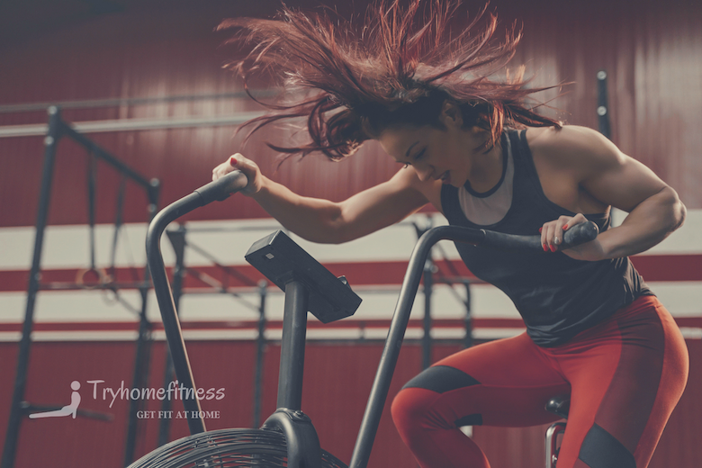 image of girl & her favorite air bike