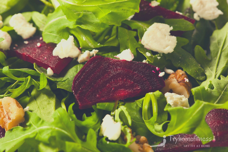 Raw green beet & arugula salad log