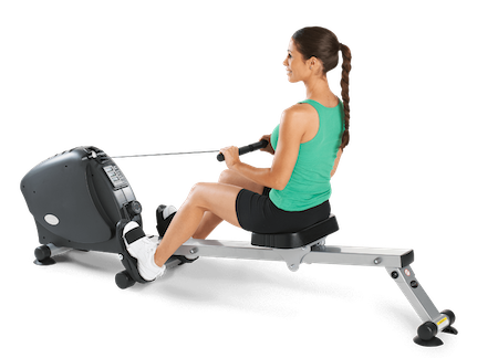 Woman on a Lifespan rw100 rowing machine