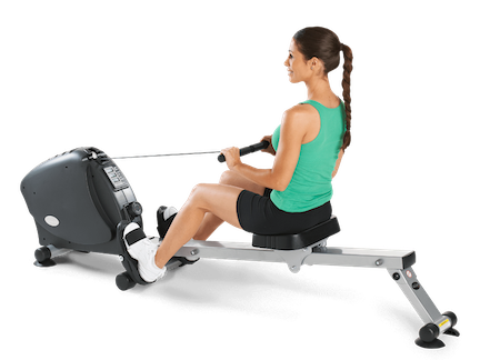 Woman on a Lifespan rw100 rowing machine